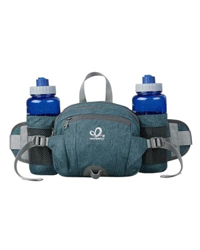 Image of Waterfly Hiking Waist Pack Bum Bag Waist Bag with Bottle Holder Running Bag for Camping Climbing Travel Cycling and Dog Walking (Teal Blue)