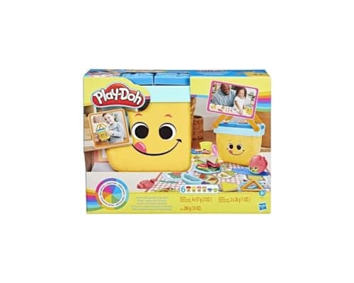 Image of Play-Doh Picnic Shapes Starter Set, Preschool Arts and Crafts Kit with Picnic-Themed Tools & 6 Tubs, Sensory Toys for Kids Boys & Girls (3+), Non-Toxic Modelling Compound, Creative Craft Kit