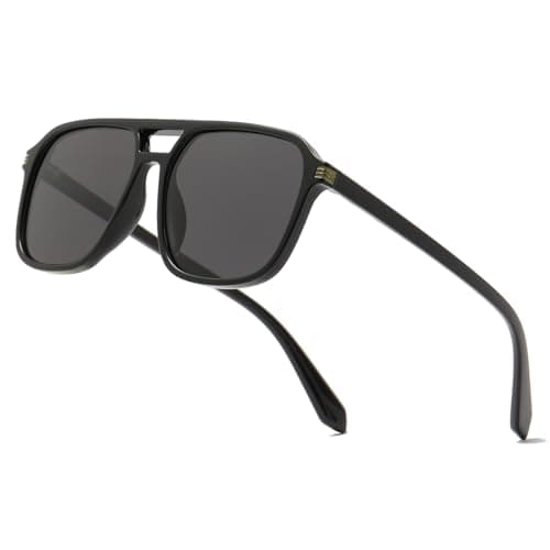 Image of Musivon Retro Sunglasses Women Mens - Polarised Driving Sunglasses Large-Black Sunglasses
