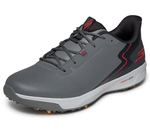 Image of Skechers Mens Go Golf Elite 6 Slip-Ins Golf Shoes - Charcoal - UK 10