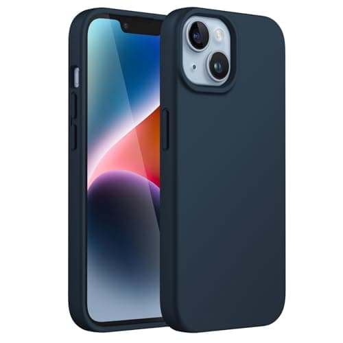 Image of JETech Silicone Case for iPhone 14 6.1-Inch, Silky-Soft Touch Full-Body Protective Phone Case, Shockproof Cover with Microfiber Lining (Navy)