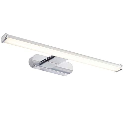 Image of 8W Diffused Cool White LED | 400mm Wide IP44 Bathroom Mirror Wall Light | Chrome Slim Bar Strip Lamp | Over Cabinet Moisture Resistant Shower/Wet Room Lighting