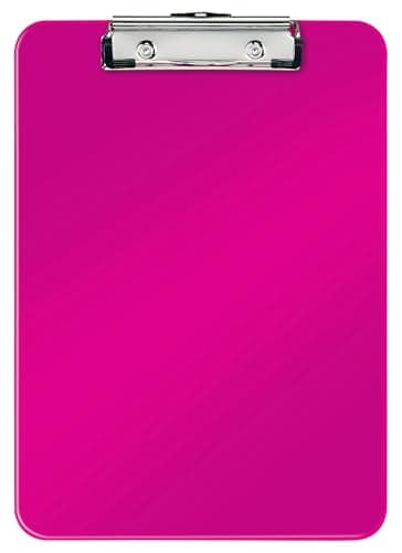 Image of Leitz 39710023 A4 Clipboard, Rigid Plastic, WOW Range, Metallic Pink
