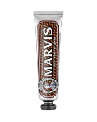 Image of Marvis Sweet and Sour Rhubarb Toothpaste, 75ml, Sensational Rhubarb Flavoured Toothpaste Helps Remove Plaque with Long-Lasting Freshness