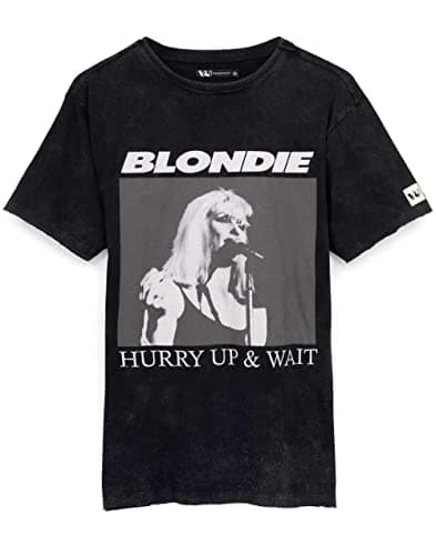 Image of Blondie T-Shirt for Men & Women | Unisex Acid Wash Black Sunday Girl Song Music Band Top | Clothing Merchandise Gifts Medium