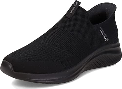 Image of Skechers Men's Ultra Flex 3.0 Smooth Step Slip-On, Black Knit/Trim, 7 UK
