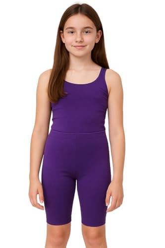 Image of PopCouture Girls Premium Activewear Gymnastics Sports Cycling Shorts Purple 4-5 Years