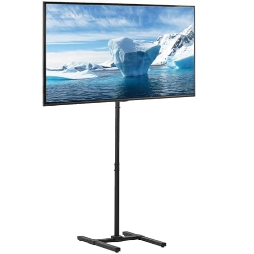 Image of VIVO Extra Tall TV Floor Stand for 13 to 65 inch Screens up to 20kg, LCD LED OLED 4K Smart Flat, Curved Monitor Panels, Max VESA 400x400, 179cm Pole for Treadmills, Black, STAND-TV18