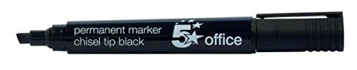 Image of 5 Star Office Permanent Marker Xylene/Toluene-free Smearproof Chisel Tip 1-4mm Line Black [Pack 12]