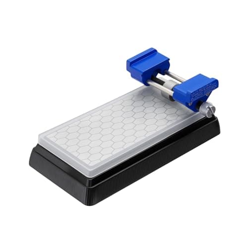 Image of Trintion Diamond Sharpening Stone Set with Honing Guide 400/1000 Grit Double-Sided Whetstone Non-Slip Base & Angle Fixer for Kitchen Knives Chisels Planes and Scissors (Black Sharpening Stone Set)