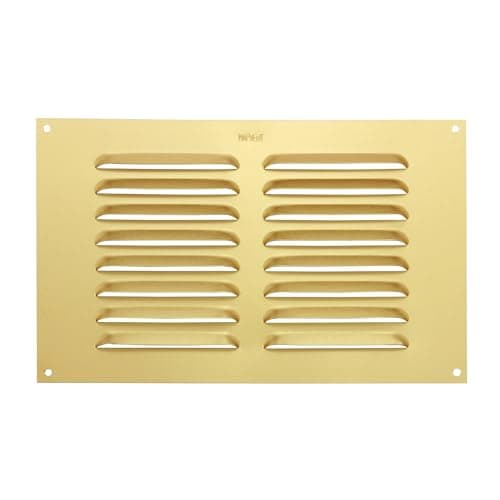 Image of Map Metal Air Vent Cover, Suitable for Venting Gas Appliances Ventilation Internal External Wall, for Openings 9 x 6" (229 x 152mm), Gold