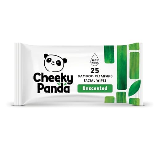 Image of The Cheeky Panda Bamboo Facial Make Up Remover Wipes | Sustainable Face Wipes Eye Makeup Remover | Unscented Pack of 25 Face Wipes | 99% Purified Water