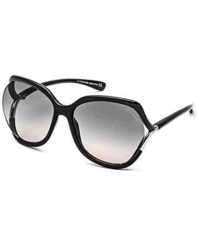 Image of Tom Ford Unisex Adults’ FT0578 01B 60 Sunglasses, Black (Nero Lucido/Fumo Grad)