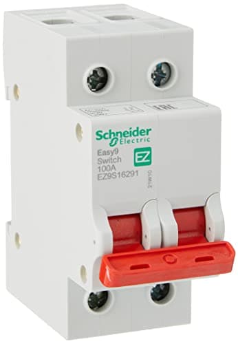 Image of Schneider Electric EZ9S16291 Easy9, Isolator Switch Disconnector for Circuit Breakers, White, 2 Pole, 100 A, 400 V