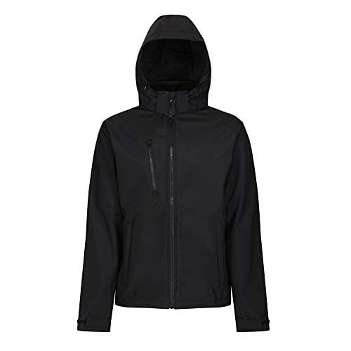 Image of Regatta Professional Mens Venturer 3 Layer Printable Hooded Softshell Jacket, Black(black), XXL EU
