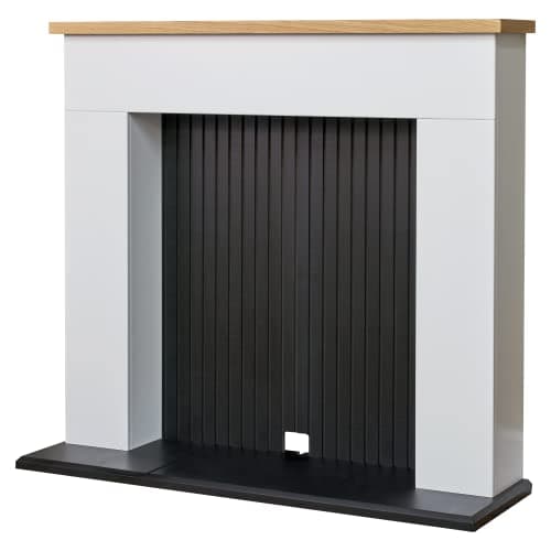 Image of Adam Innsbruck Stove Fireplace in Pure White & Black, 45 Inch