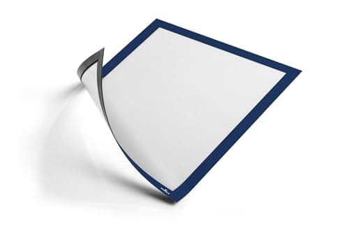 Image of Durable DURAFRAME Magnetic Frame - A4 Dark Blue - Pack of 5 - Document Frame For Professional Internal Signage - Magnetic Attachment