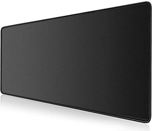 Image of KTRIO 800x400x3mm Large Gaming Mouse Mat with Stitched Edges, XL Mouse Pad with Non-Slip Base, Extended Large Size Keyboard Desk Pad with Water Resist Surface, Black