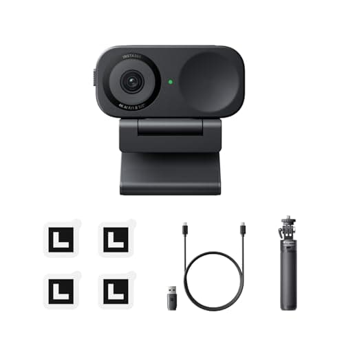 Image of Insta360 Link 2C Tripod Bundle Graphite Black - 4K Webcam for PC/Mac, 1/2" Sensor, Auto Framing, HDR, AI Noise-Canceling Mic, Gesture Control for Streaming, Video Calls, Works with Zoom, Teams & More