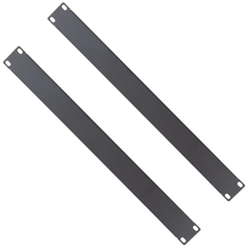 Image of kenable 1U Blanking Plate Solid Black for 19 Inch Server Rack Cabinet Data Comms Airflow Management - 2 Pack
