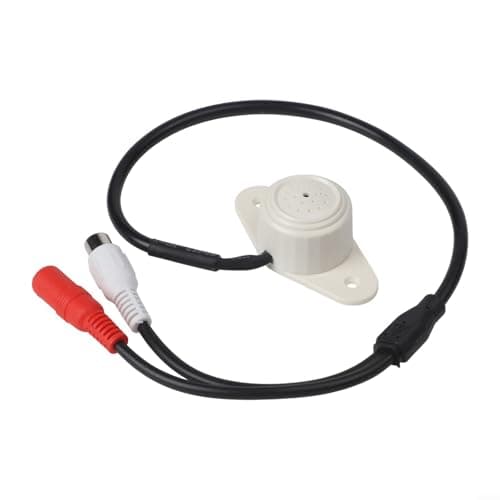Image of Trurovem CCTV Microphone Audio Input Pickup for IP Camera Security System, Compact Sound Device with For Easy Installation for Indoor Outdoor Surveillance, White