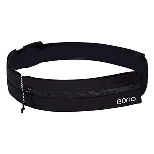 Image of Eono Water Resistant Running Belt with Adjustable Elastic Strap, Large Capacity Running Waist Pack for Workouts, Exercise, Cycling, Walking, Travel & Outdoor Activities (Black)