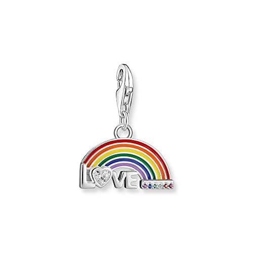 Image of Thomas Sabo Charm Pendant Rainbow 925 Sterling Silver, Blackened, Cold Enamel