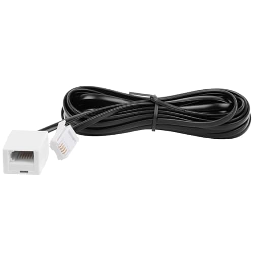 Image of BT Telephone Extension Cable - Master Socket Extension Lead for UK Landline Phones, Fax Machines & Broadband Routers -Telecom Cable with Standard BT Plug to Socket Connector (BT-6P4C-3M-1PC-BK)