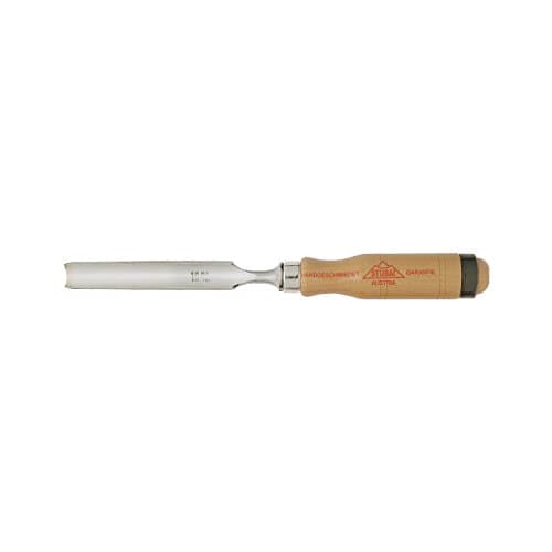 Image of Stubai 360001 Firmer Gouge Chisel with Wooden Handle, Silver/Beige, 6 mm