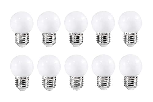 Image of ZFQ 10 Pack E27 Warm White LED Light Bulbs 2W G45 Golf Ball Mini Globe Bulb Lighting Bulbs for Outdoor Indoor String Patio Garden Party Decoration, Christmas, Tree, Fairy Party Night Lights