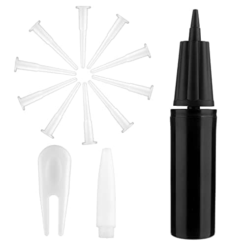 Image of Yolev Hand Air Pump with 1 Pieces Exercise Ball Plug Removers,1 Pieces adapter plug and 10 Pieces Exercise Ball Air Plugs Pin Air Stoppers Adapter for Exercise Balls, Balloons, Inflatable Balls