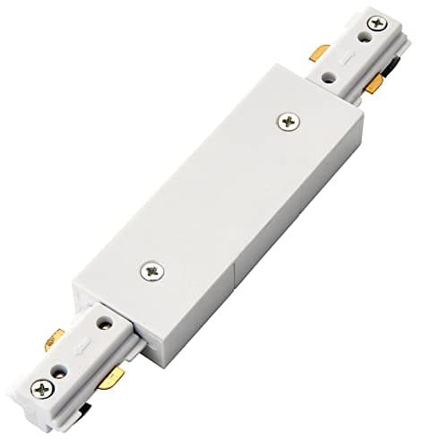 Image of Commercial Track Light Central Connector - 180mm Length - White ABS Rail System - Mains Voltage Track - Dimmable Circuit Connector