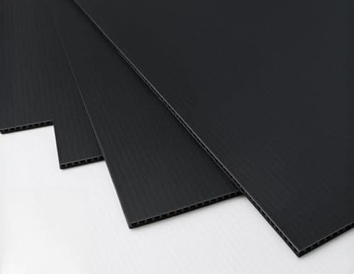 Image of 5x Black Correx Sheet 2mm x 1.2 x 2.4m for Hard Floor and Surface Protection Flexible Lightweight Water Resistant Corrugated Floor Protective
