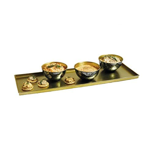 Image of Artesà Serving Platter with Tapas Dishes in Gift Box, Galvanised Steel, Metallic Blue/Brass