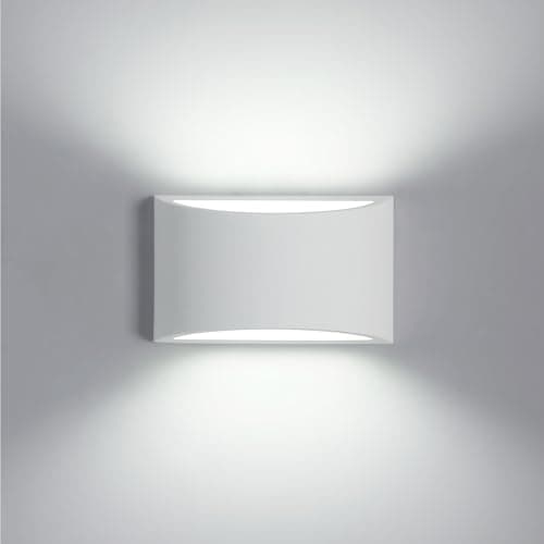 Image of Pheashine Indoor Wall Lights, 7W Modern Plaster Wall Wash Lamp 6500K Cool White Up and Down LED Wall Sconce Light for Bedroom, Corridor, Stairs, Pathway