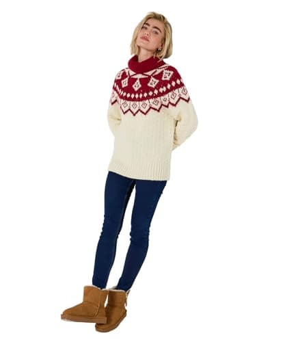 Image of Joe Browns Women's Fairisle Roll Neck Jumper, Regular, Beige, UK 12