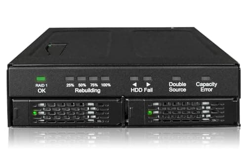 Image of ICY DOCK ToughArmor RAID MB902SPR-B R1 RAID 1 / JBOD Mobile Rack for Two 2.5 Inch SATA HDD/SSD in 1x 5.25 Inch Bay Full Metal