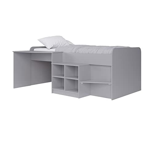Image of Pilot Single Cabin Storage Bed, Desk, Bookcase, Grey