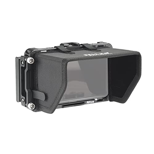 Image of Nitze Cage Kit for Atomos Ninja V/Ninja V+/Ninja/Ninja Ultra/Zato Connect/Shinobi, Monitor Cage with Sunhood, HDMI Cable Clamp, Integrated NATO Rail and Cold Shoe - JT-A02B