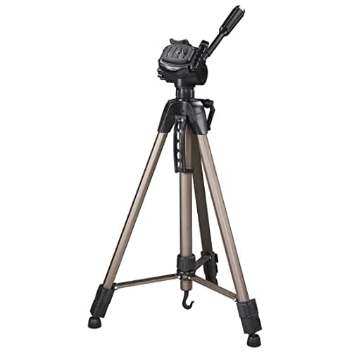 Image of Hama "Star 62" Tripod | Light Tripod with 64-160cm Height | 3 Way Head | 1/4" Connection for DSLR and System Cameras | With Carrying Case | Champagne
