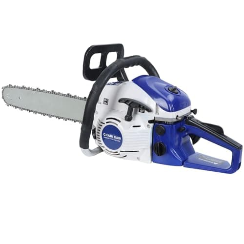 Image of toxaaiwr 58CC Petrol Chain saw, 550ML Large Capacity Fuel Tank Petrol Powered Chainsaw,20 Inch Powerful Chainsaws for Tree Wood Cutting Blue