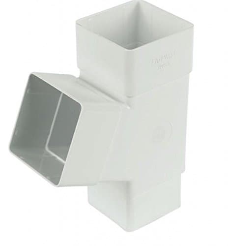 Image of FLOPLAST 65mm Square 67 Degree Downpipe Branch - White