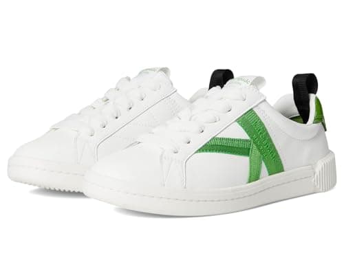Image of kate spade new york Women's K as in Kate Signature Lace Up Court Sneaker, True White/Ks Green, 6 UK