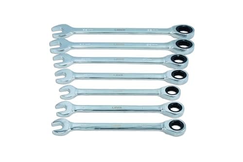 Image of Laser 9124 Ratchet Ring Combination Spanner Set 20-32mm - 7pc
