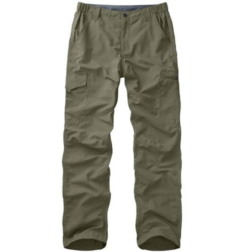 Image of Winebox Walking Hiking Trousers Mens Quick Dry Lightweight Breathable Outdoor Fishing Climbing Travel Cargo Pants(6855-Light Green-38)