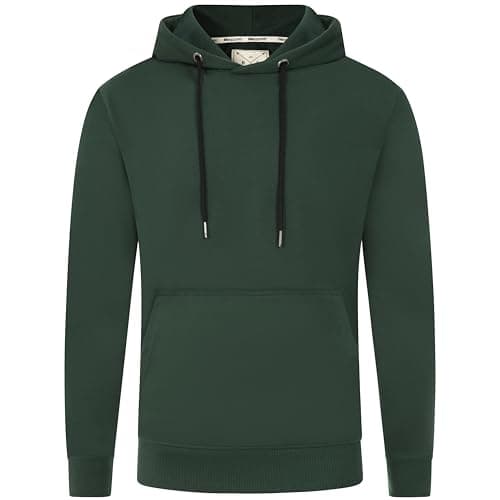 Image of Blu Apparel Men's Overhead Hoodie Hoodies for Men Activewear Midweight Hooded Sweatshirt (UK, Alpha, L, Regular, Regular, Green)
