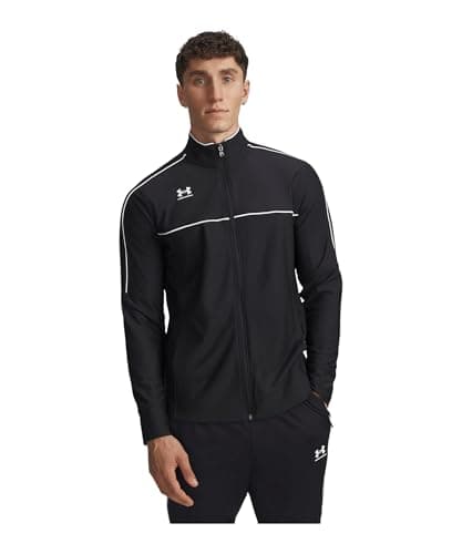 Image of Under Armour M Challenger Track Jacket - Long Sleeve - Tops - Black/White - Size: MD