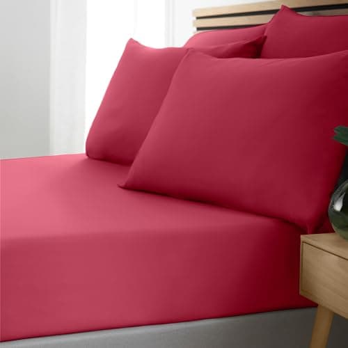 Image of Catherine Lansfield So Soft Easy Iron Single Fitted Sheet Hot Pink