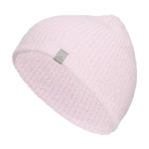 Image of Adidas Womens Whittier Beanie – Cuffless Knit Winter Hat, Clear Pink/Mgh Solid Grey, One Size
