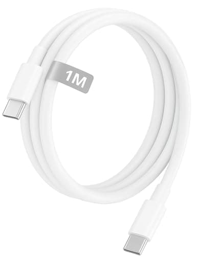 Image of GeekyGain USB C to USB C 3.3FT/1M [1 Pack, White] Fast Charger Cable USB-C Power Delivery Charging Cord for iPhone 17/16/15, MacBook Air/Pro 14/13", iPad Pro 12.9''/ 11'', iPad Mini 6, Galaxy S25